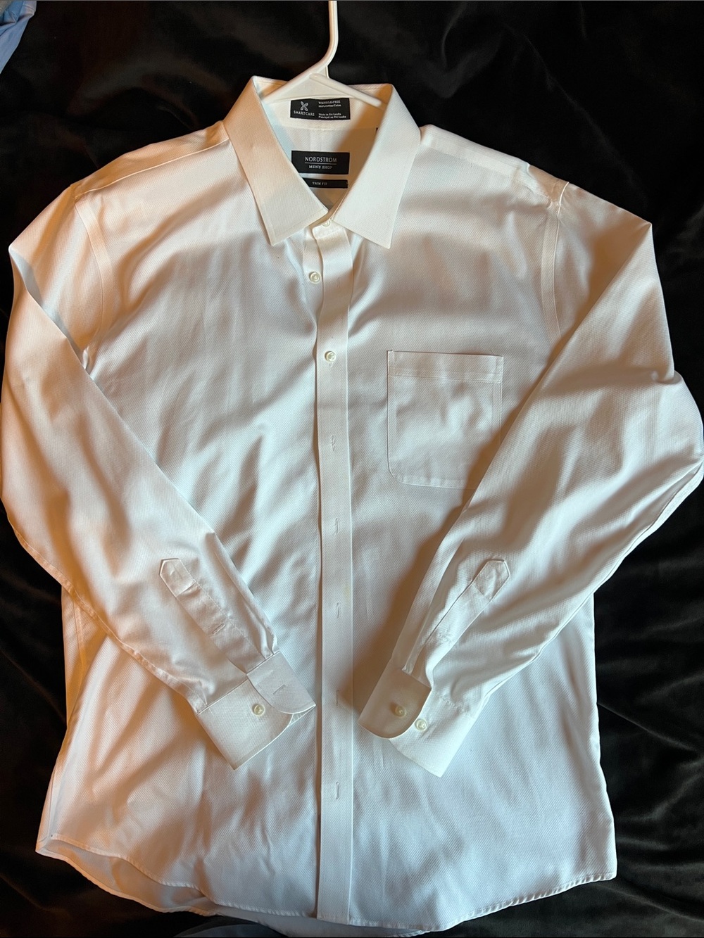 Nordstrom Men’s White Dress Shirt - Classic Long Sleeve Trim Fit 16 1/2 34-35